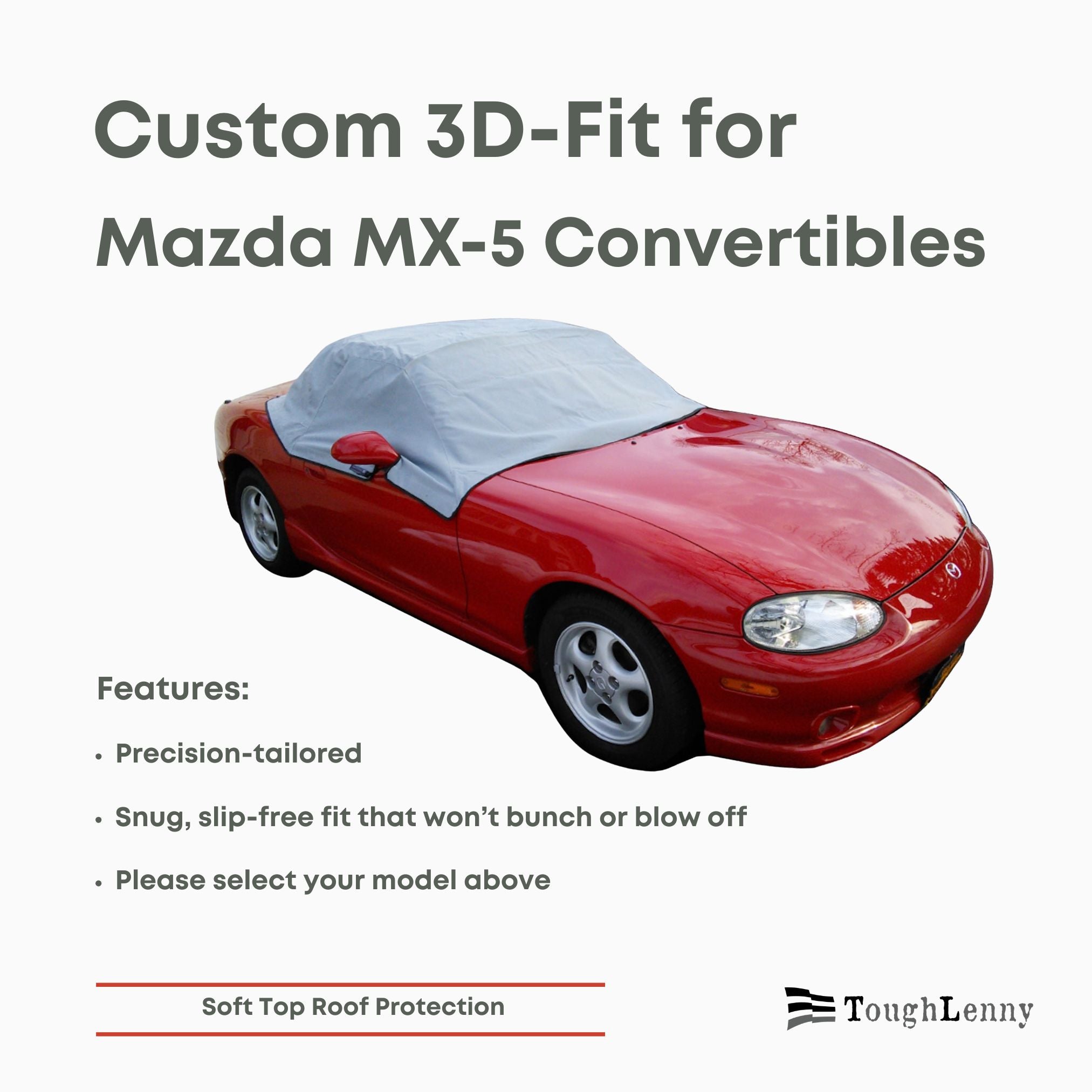 Custom-Fit Soft Top Half Cover for Mazda MX-5 Miata