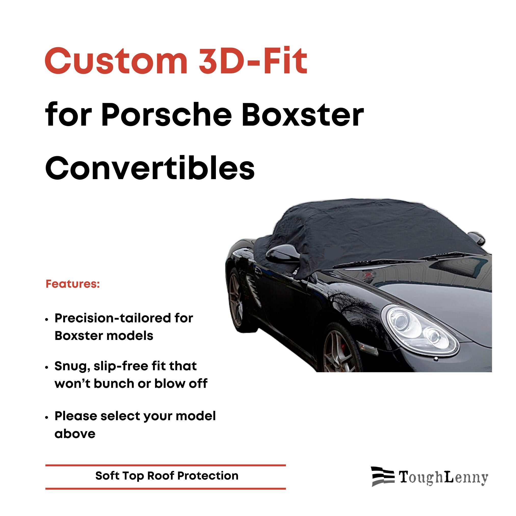 Custom-Fit Soft Top Half Cover for Porsche Boxster