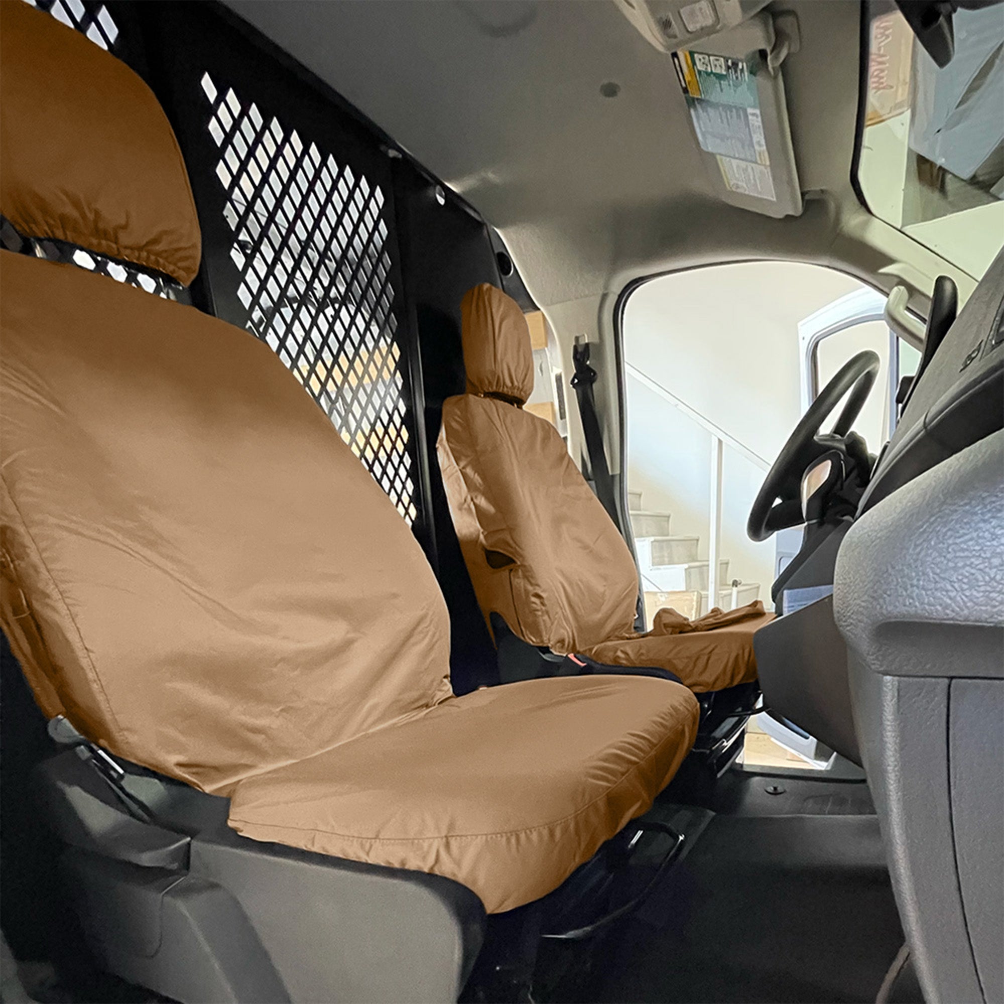 Juego de fundas de asiento delantero a medida para furgoneta Ford Transit 150, 250, 350 y 350HD (varias opciones)