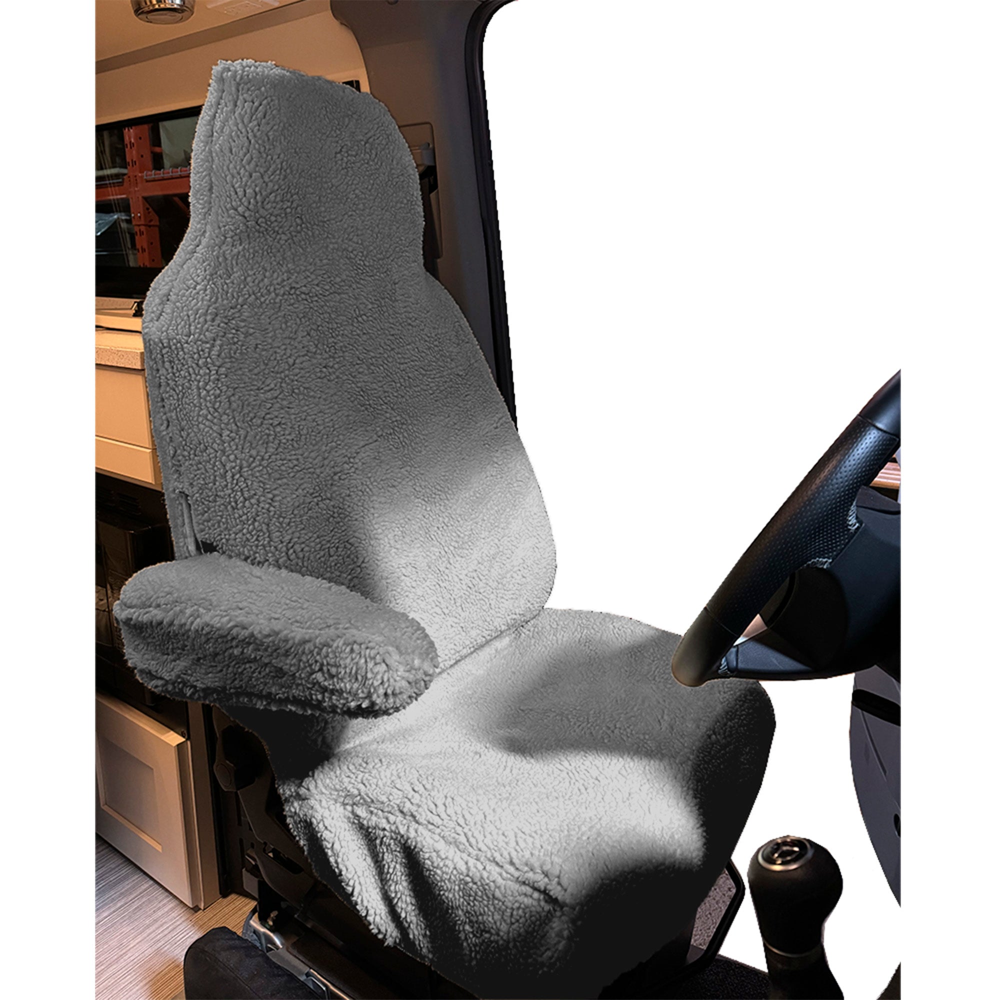 Faux Sheepskin Front Seat Cover Set for the Ford E Series