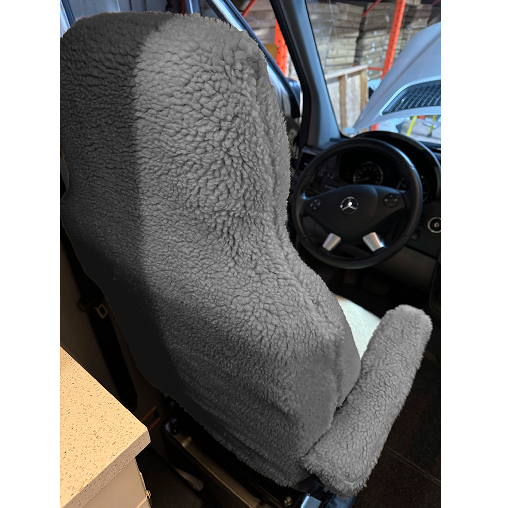 Faux Sheepskin Front Seat Cover Set for the Ford E Series