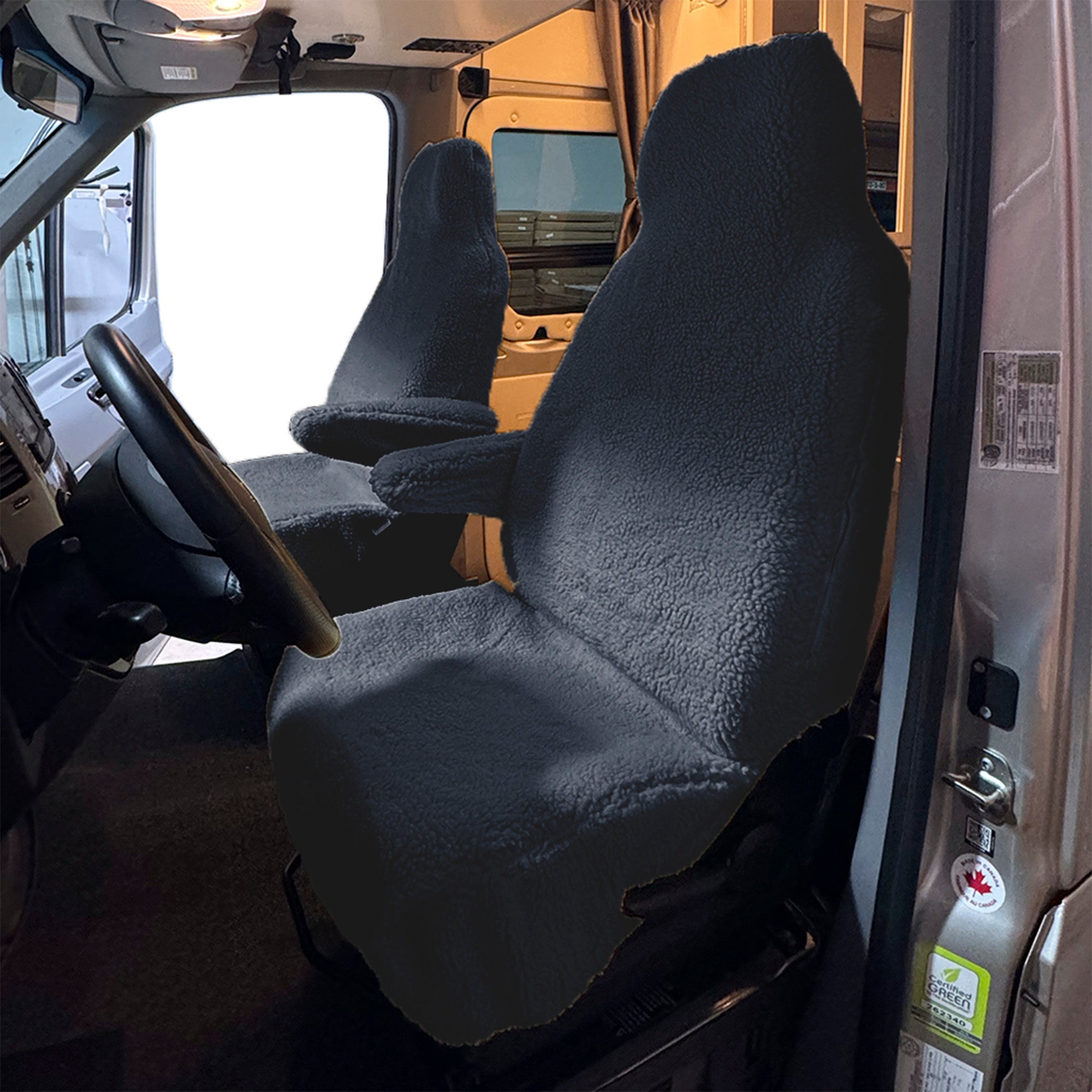 Faux Sheepskin Front Seat Cover Set for the Ford E Series