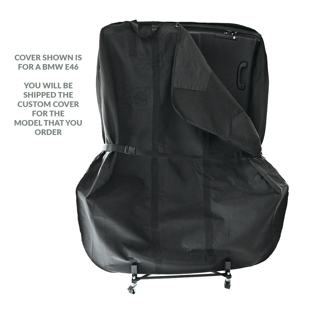 Custom Fit Cover and Cart (Black) Storage Package for the Mercedes R107 1971 to 1989 Hardtop (020050B)