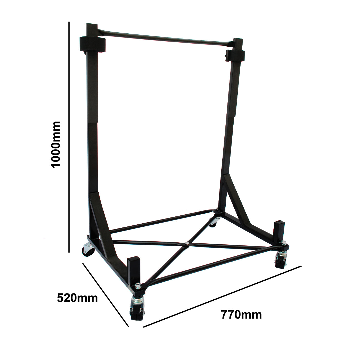 Bastidor de almacenamiento de techo rígido resistente (negro) con arnés de seguridad y cubierta antipolvo - SEGUNDO DE FÁBRICA (050Bx 3002)