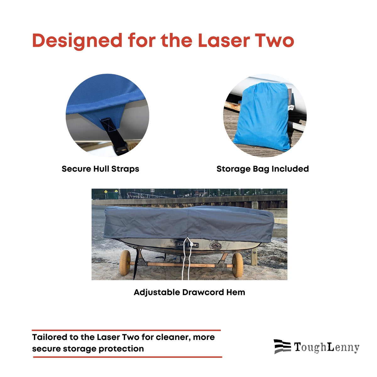 Premium Custom-Fit Deck Cover for Laser Two Dinghy