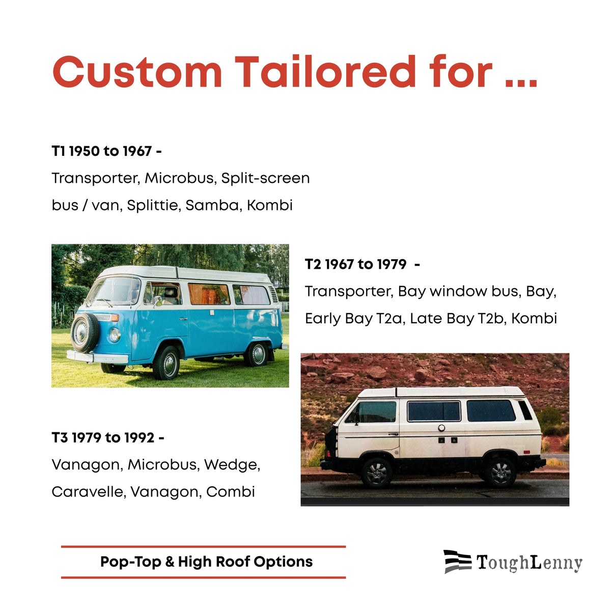 Housse de protection extérieure pour camping-car VW (Transporter, Splittie, Kombi, Microbus, Vanagon, Caravelle, Wedge) (diverses options)