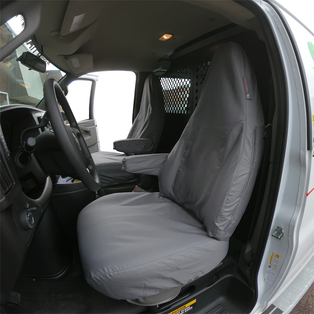 Juego de fundas para asientos delanteros a medida para Chevrolet/Chevy Express (GRIS) - 2010 a 2015 (459G)