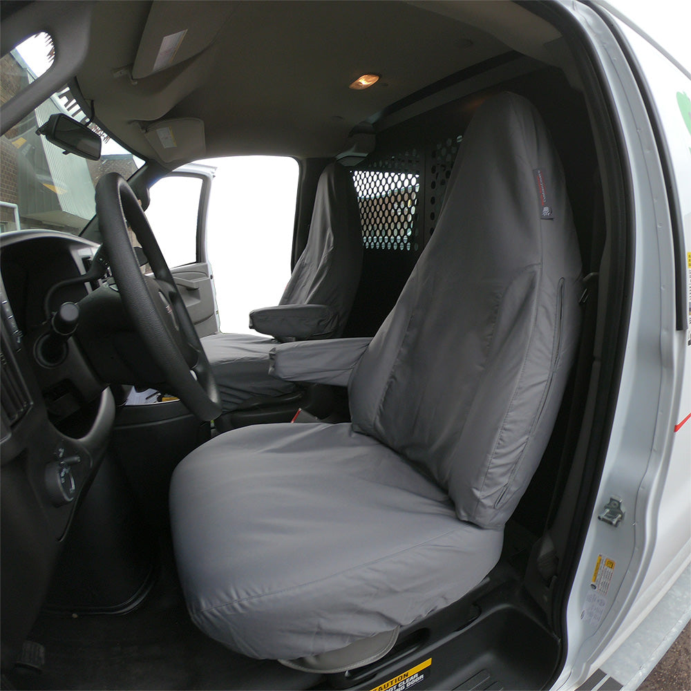 Custom-fit Front Seat Cover Set for the Chevrolet  / Chevy Express (GREY) - 2010 to 2015 (459G)