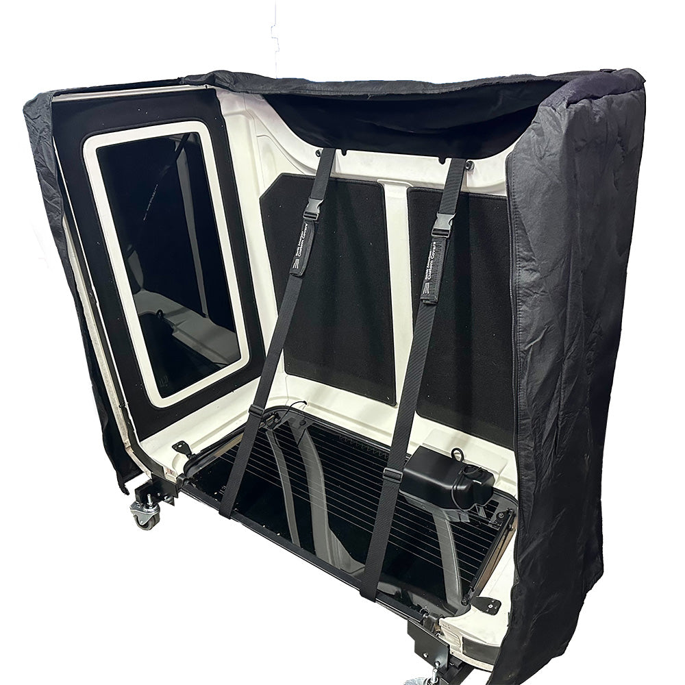 Support de chariot à toit rigide robuste pour Jeep Wrangler avec sangles de fixation pour lunette arrière (diverses options)