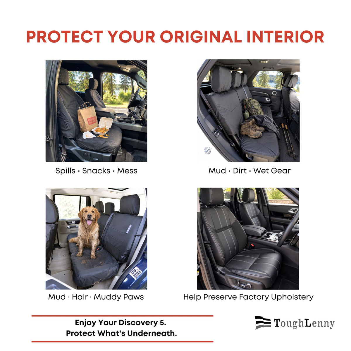 Custom-Fit Waterproof Seat Covers for Land Rover Discovery 5 | 2017 Onwards