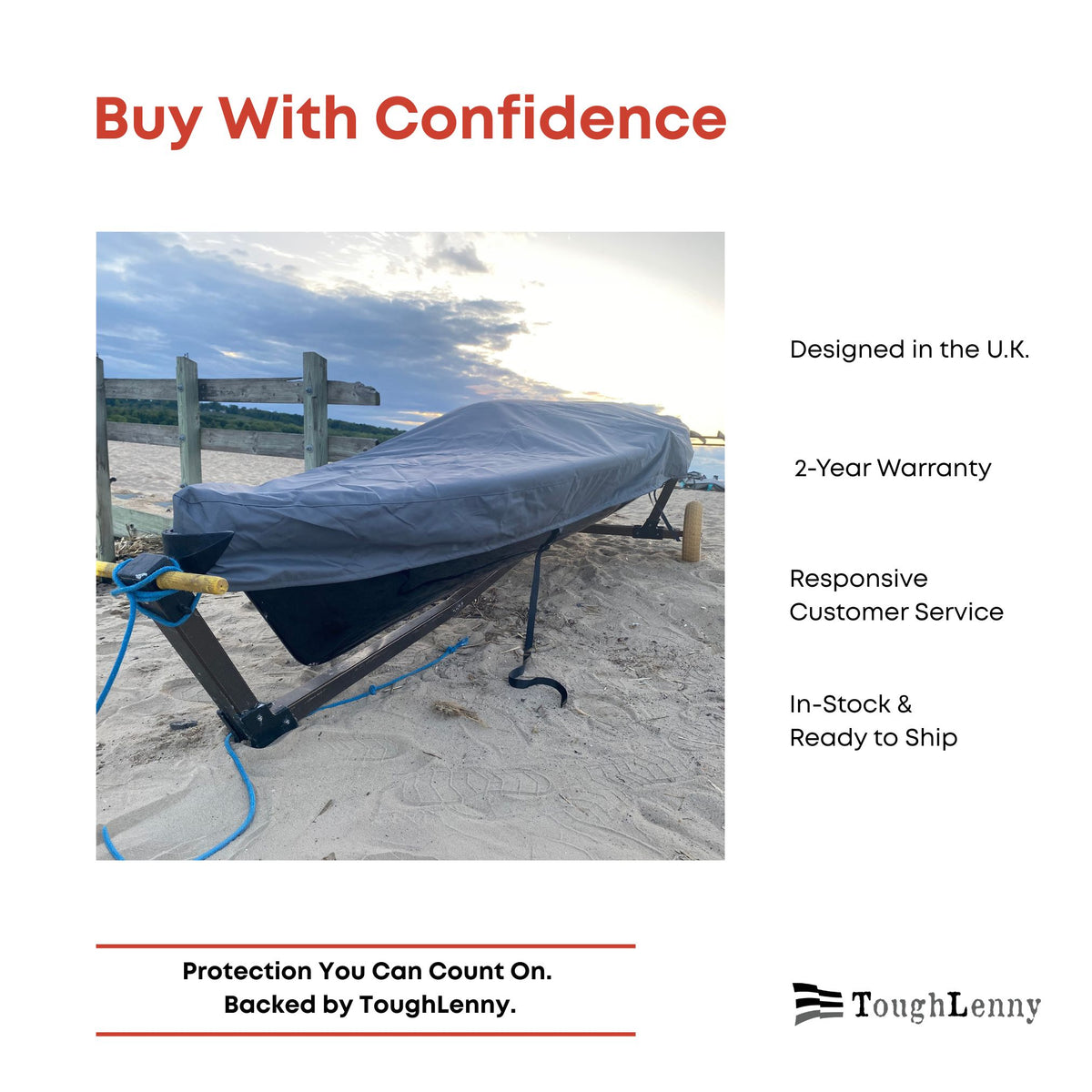 Premium Custom-Fit Deck Cover for Laser Two Dinghy