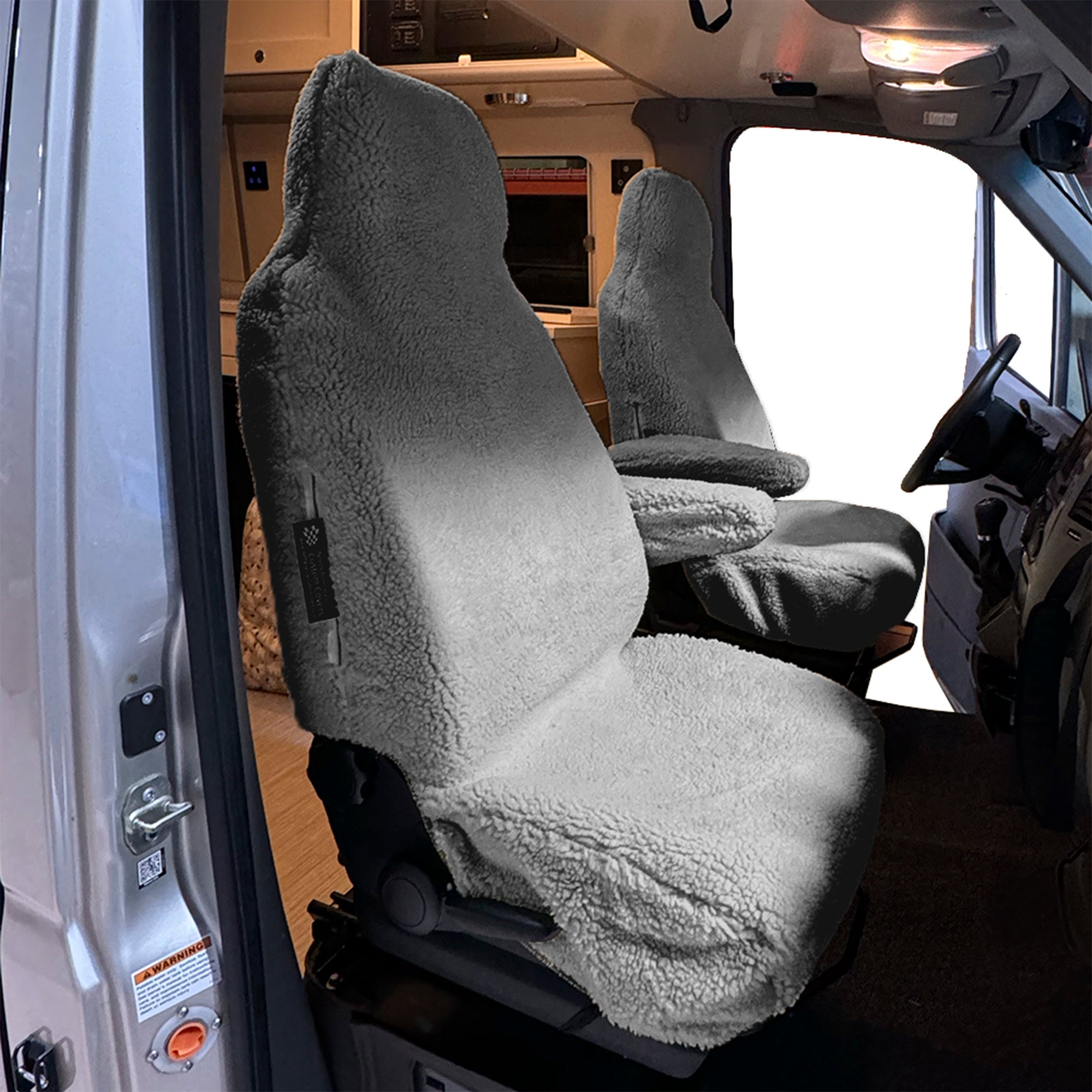 Faux Sheepskin Front Seat Cover Set for the Chevy Express