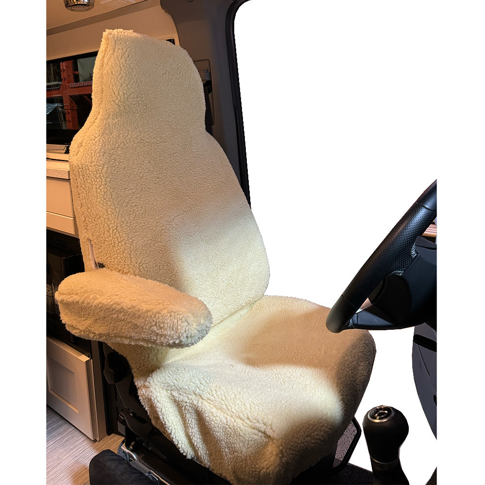 Hymer Seat Cover Faux Sheepskin Front Set - Cream (821C)