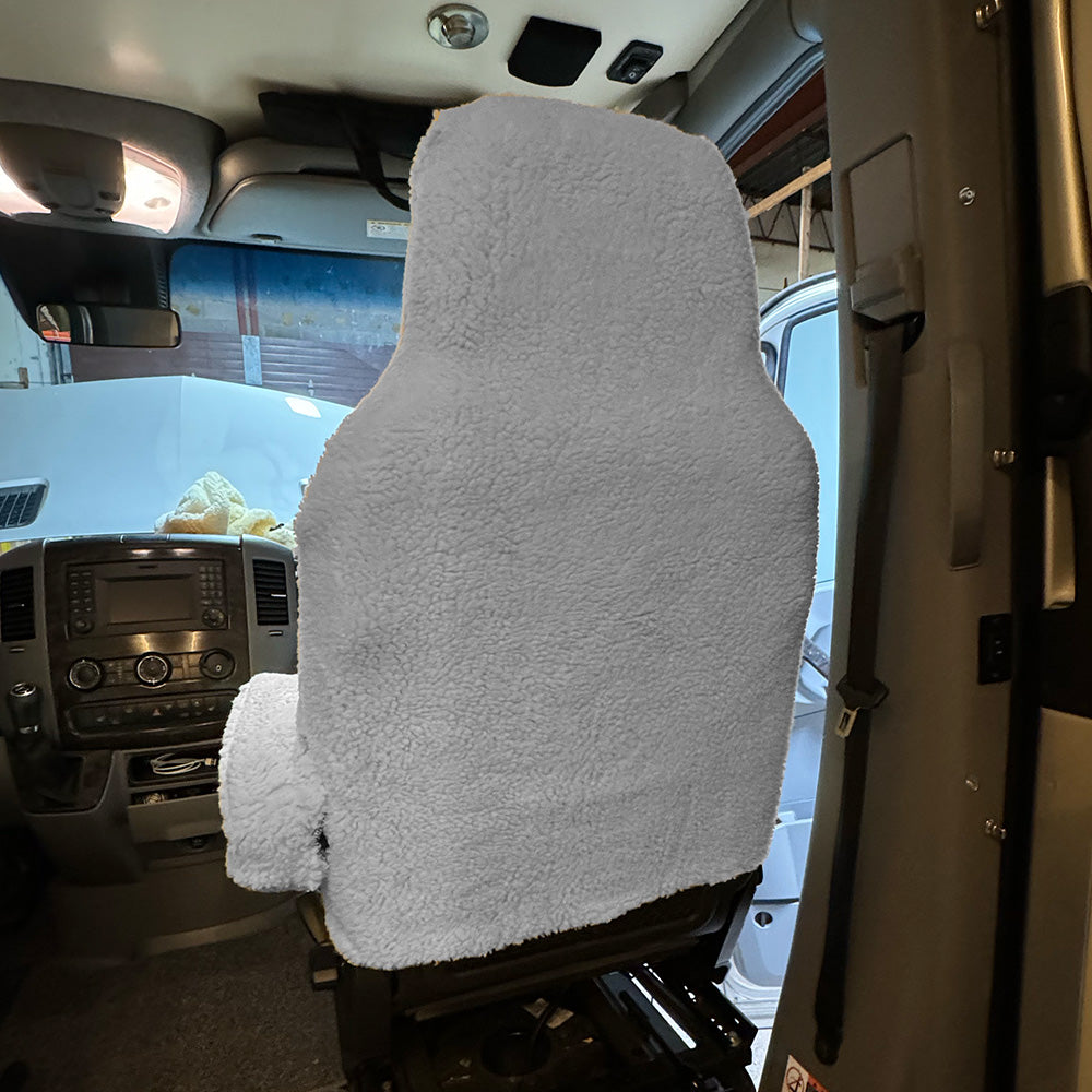 Faux Sheepskin Front Seat Cover Set for the Dodge Ram ProMaster - Cream (821C)