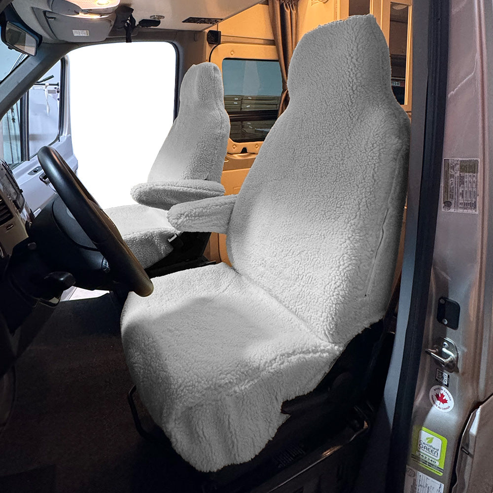 Hymer Seat Cover Faux Sheepskin Front Set - Cream (821C)