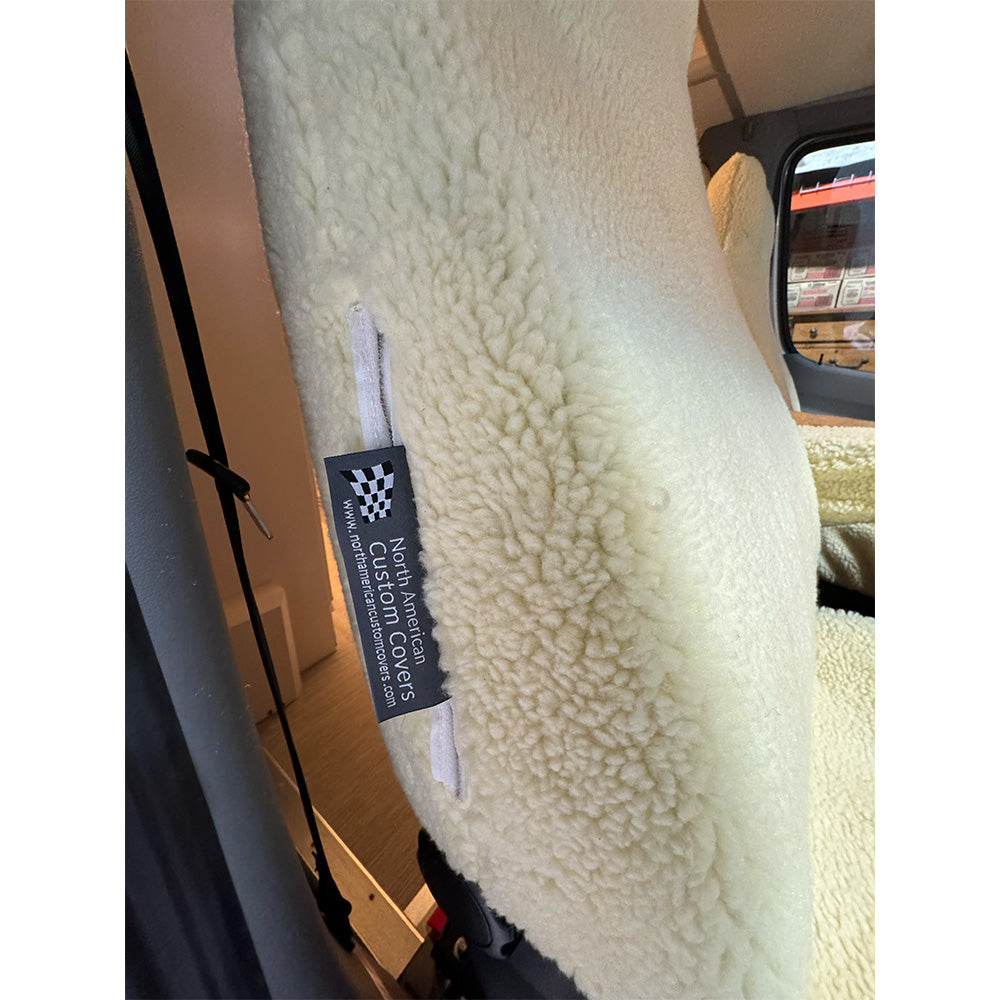 Mercedes Sprinter Generation 3 Seat Cover Faux Sheepskin Front Set - Cream (821C)
