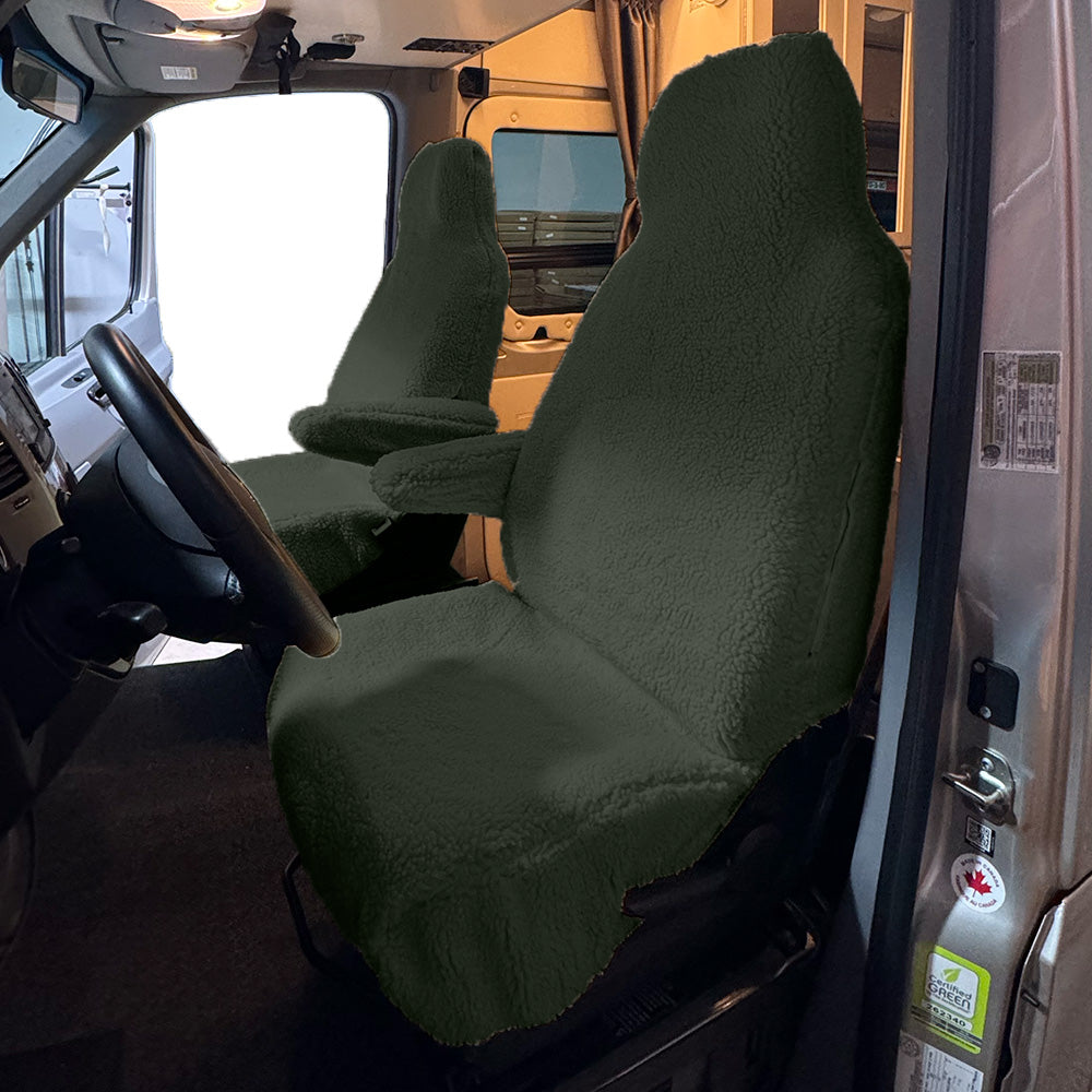 Faux Sheepskin Front Seat Cover Set for the Ford E Series