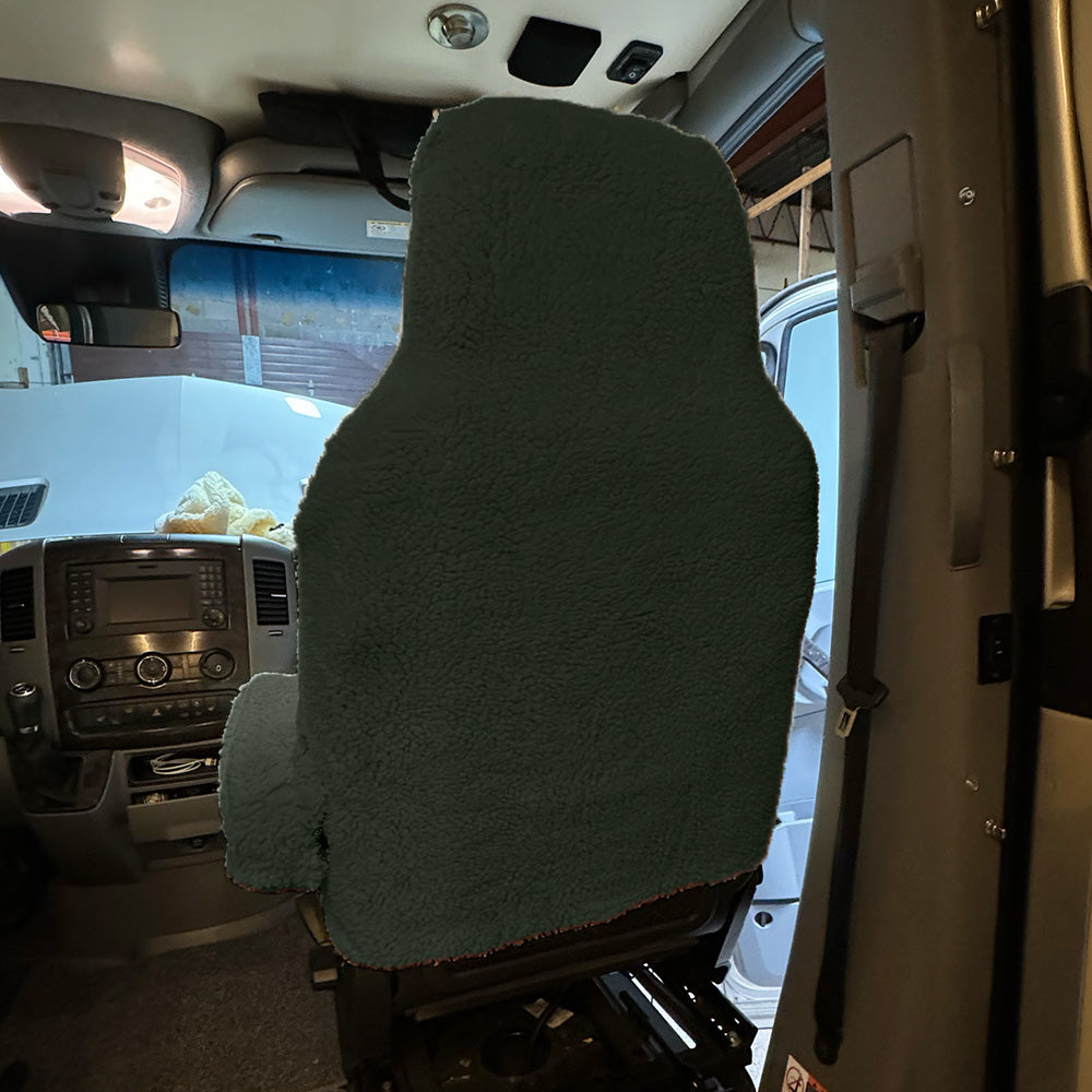 Hymer Seat Cover Faux Sheepskin Front Cover Set - Light Grey (821LG)