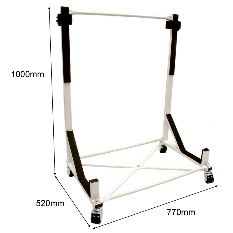 Jaguar Heavy-duty Hardtop Stand Trolley Cart Rack (White) with Securing Harness and Hard Top Dust Cover (050)
