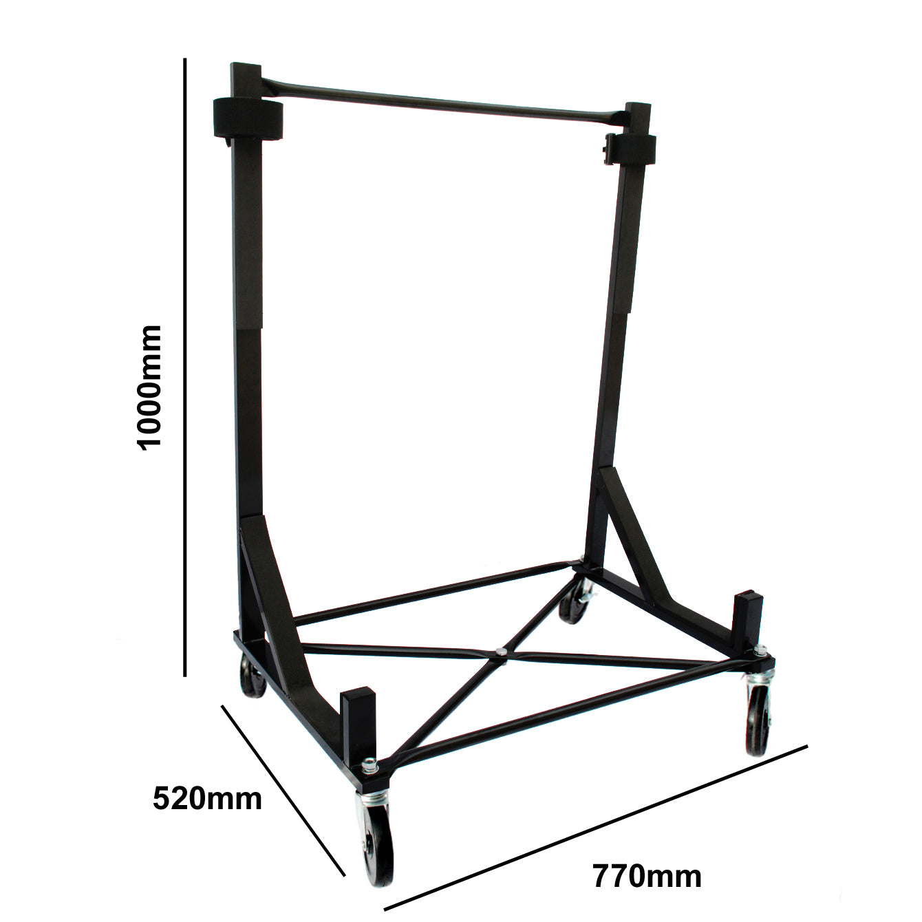 Fiat 124 Sport Spider Heavy-duty Hardtop Stand Trolley Cart Rack with 5" castors, Securing Harness and Hard Top Dust Cover (Various Options)