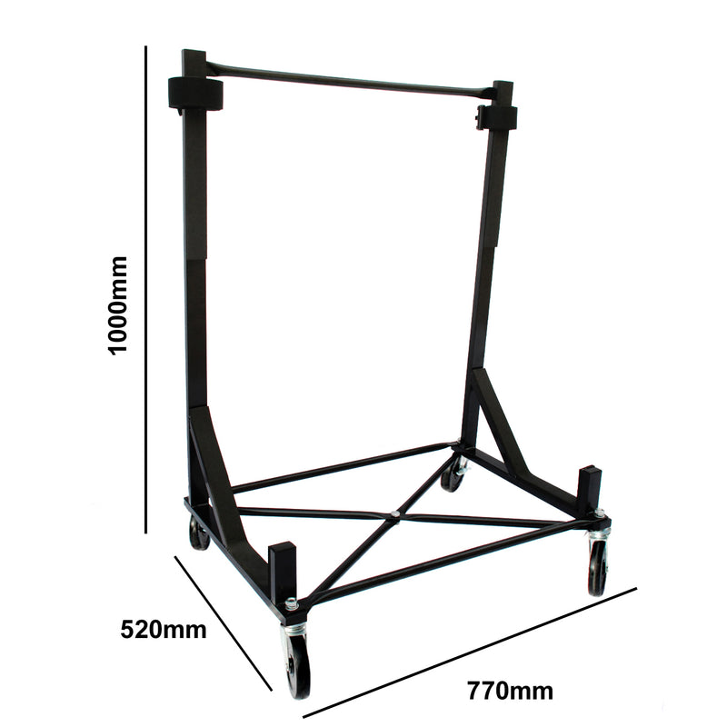 MG MGA, MGB Roadster, MG F, MG TF, MG Midget Heavy-duty Hardtop Stand Trolley Cart Rack (Black) with 5" castors, Securing Harness and Hard Top Dust Cover (050Bc)