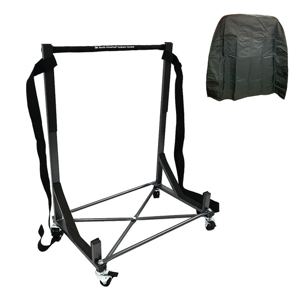 Premium Generic Fit Hardtop Cover (Regular size) and Standard Cart (Metallic Grey) Storage Package (Q2502-050G)