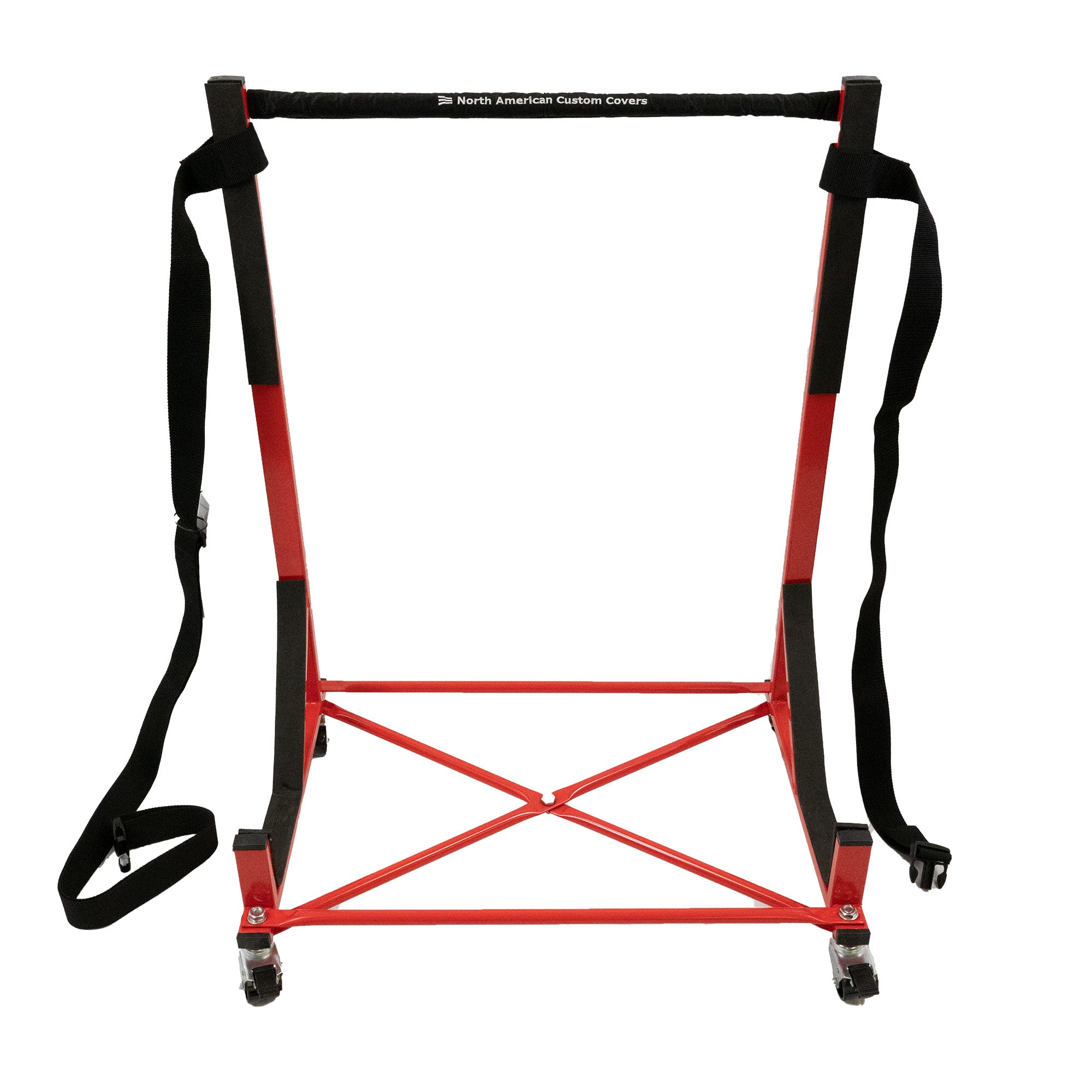 Plymouth Prowler Heavy-duty Hardtop Stand Trolley Cart Rack (Red) with Securing Harness and Hard Top Dust Cover (050R)