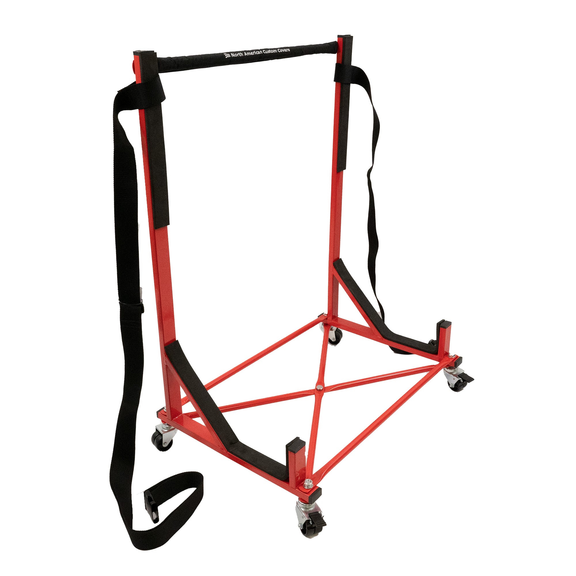 Cadillac Allante Heavy-duty Hardtop Stand Trolley Cart Rack (Red) with Securing Harness and Hard Top Dust Cover (050R)