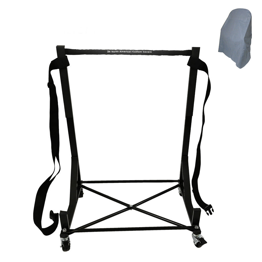 Triumph Spitfire Heavy-duty Hardtop Stand Trolley Cart Rack (Black) with Securing Harness and Hard Top Dust Cover (050B)