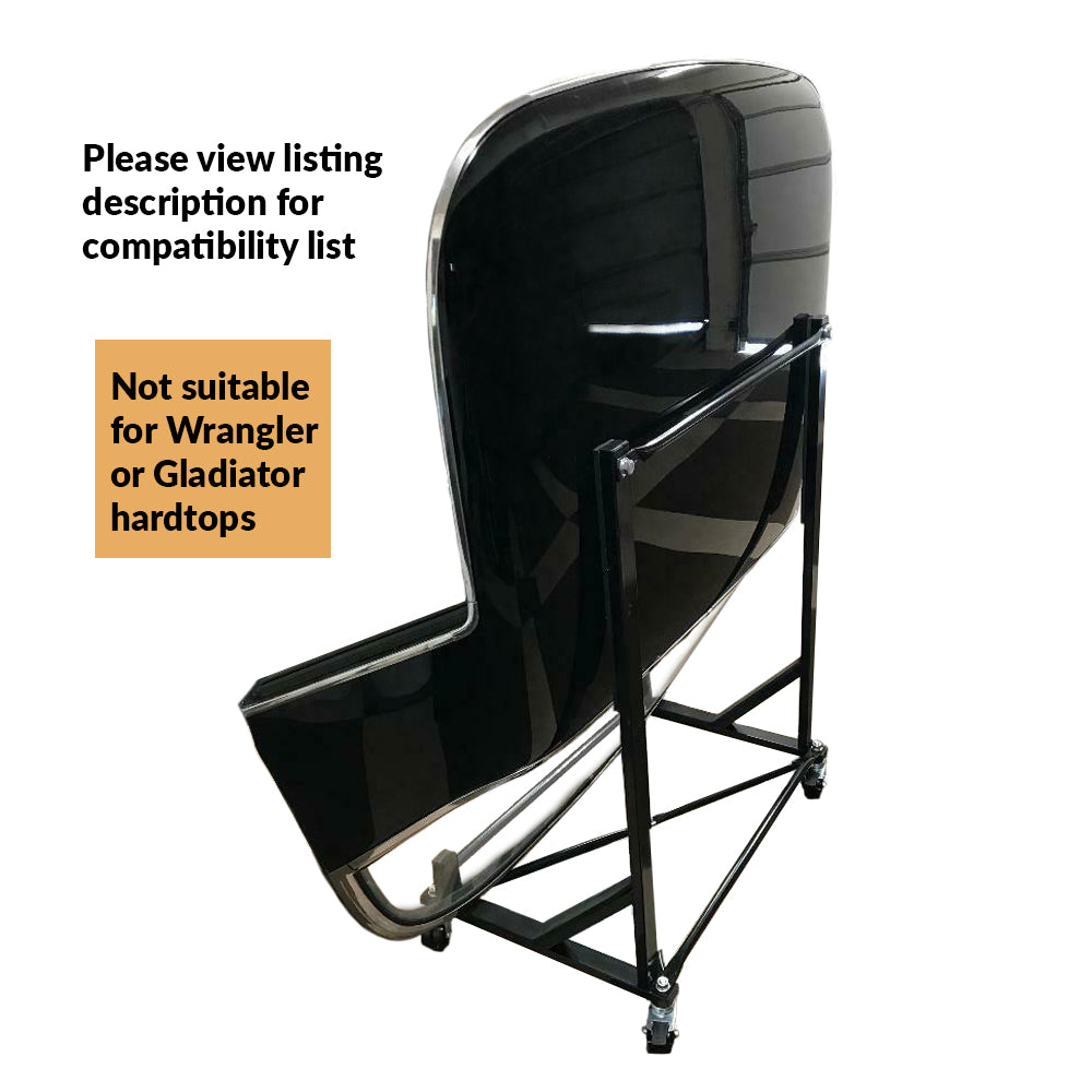 Austin Healey Heavy-duty Hardtop Stand Trolley Cart Rack (Black) with Securing Harness and Hard Top Dust Cover (050B)