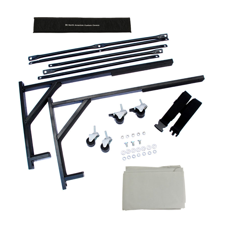 Porsche 911 996 997 Heavy-duty Hardtop Stand Trolley Cart Rack (Black) with Securing Harness and Hard Top Dust Cover (050B)