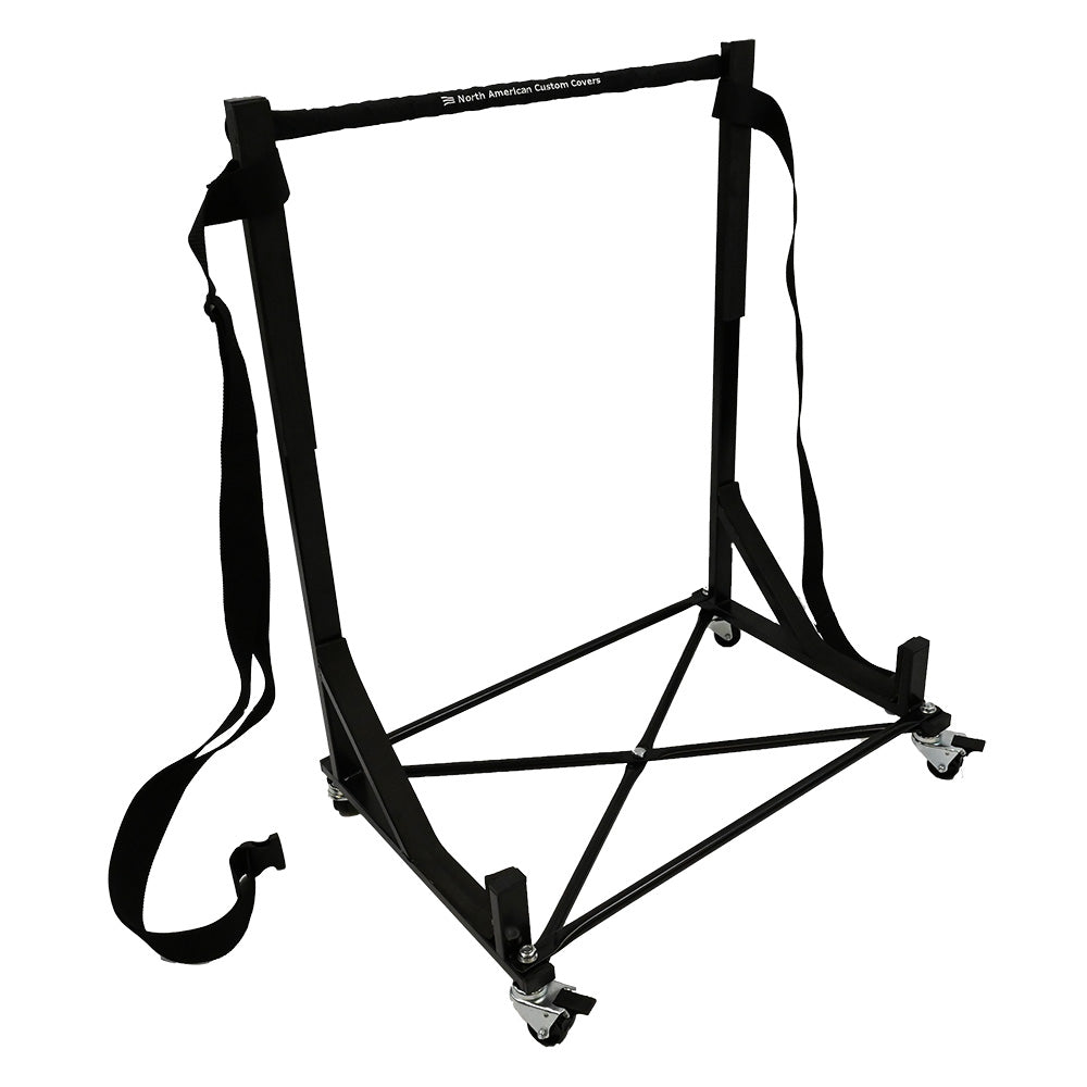 Austin Healey Heavy-duty Hardtop Stand Trolley Cart Rack (Black) with Securing Harness and Hard Top Dust Cover (050B)