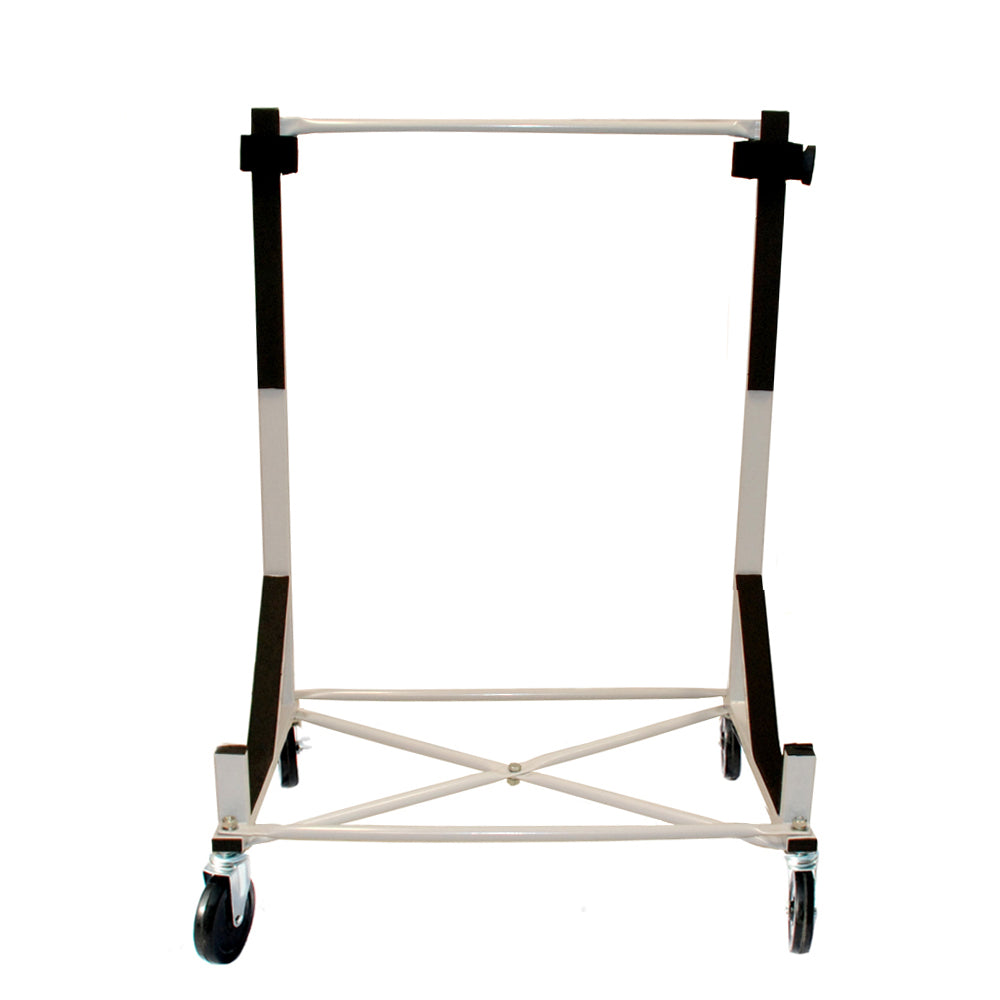 Triumph TR6 Heavy-duty Hardtop Stand Trolley Cart Rack (White) with 5" castors, Securing Harness and Hard Top Dust Cover (050c)