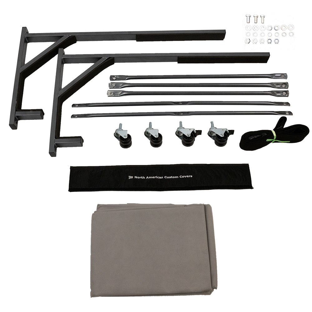 BMW Z3 Heavy-duty Hardtop Stand Trolley Cart Rack (Metallic Grey) with Securing Harness and Hard Top Dust Cover (050G)
