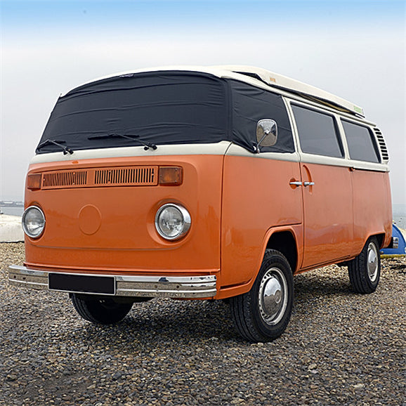 Screen Wrap Frost Cover for VW Bus Camper Van (T2 Bay Window) - BLACK - 1968 to 1979 (116B)