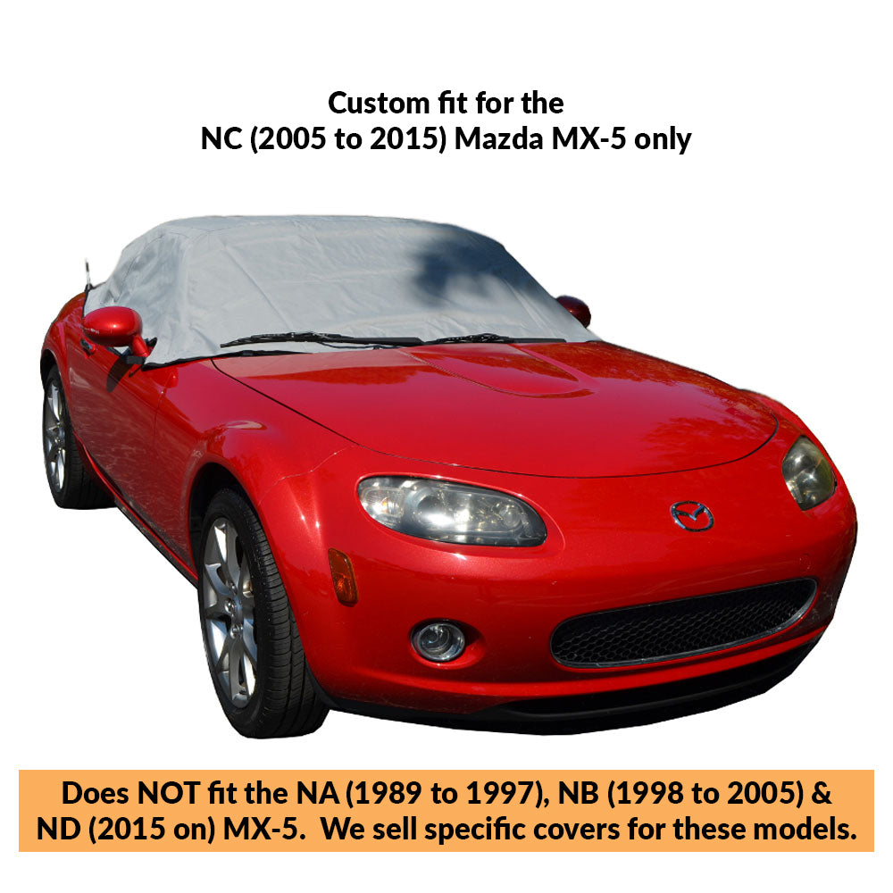 Protector de techo Soft Top Half Cover para Mazda Miata MX5 Mk3 (NC) - 2005 a 2015 (121G) - GRIS