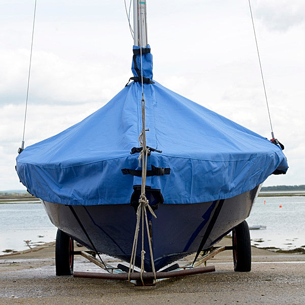 Enterprise Dinghy Deck Cover - Tailored, Waterproof Overboom Boat Cover - Blue (126B)