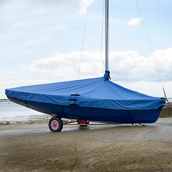 Enterprise Dinghy Deck Cover - Tailored, Waterproof Overboom Boat Cover - Blue (126B)