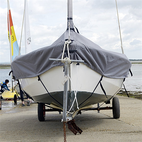 Enterprise Dinghy Deck Cover - Tailored, Waterproof Overboom Boat Cover - Grey (126G)