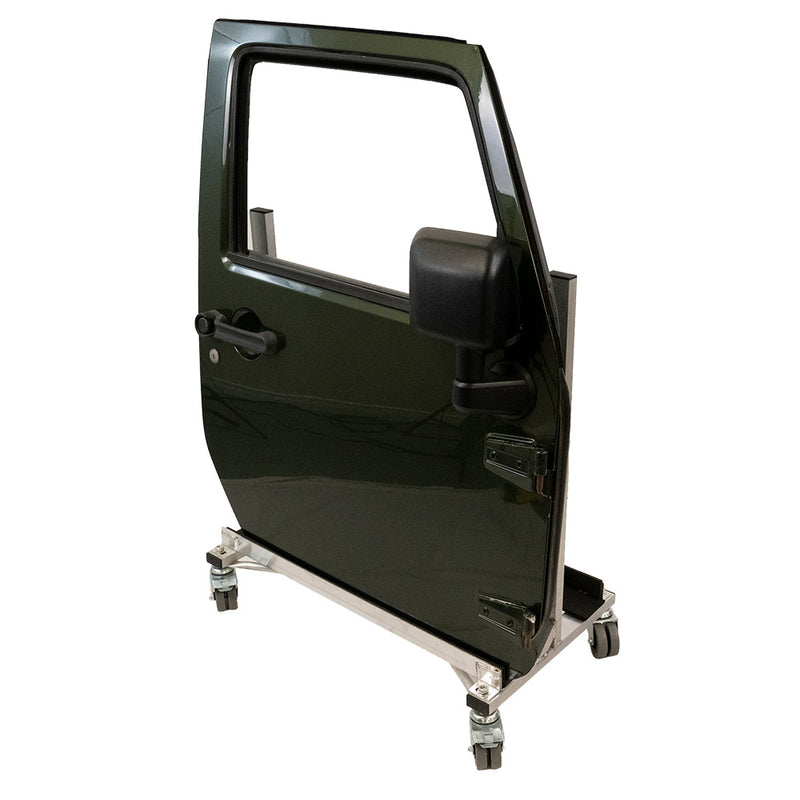 Jeep Wrangler Aluminium Door Storage Stand Trolley Cart Rack with Securing Strap (1503ALU)
