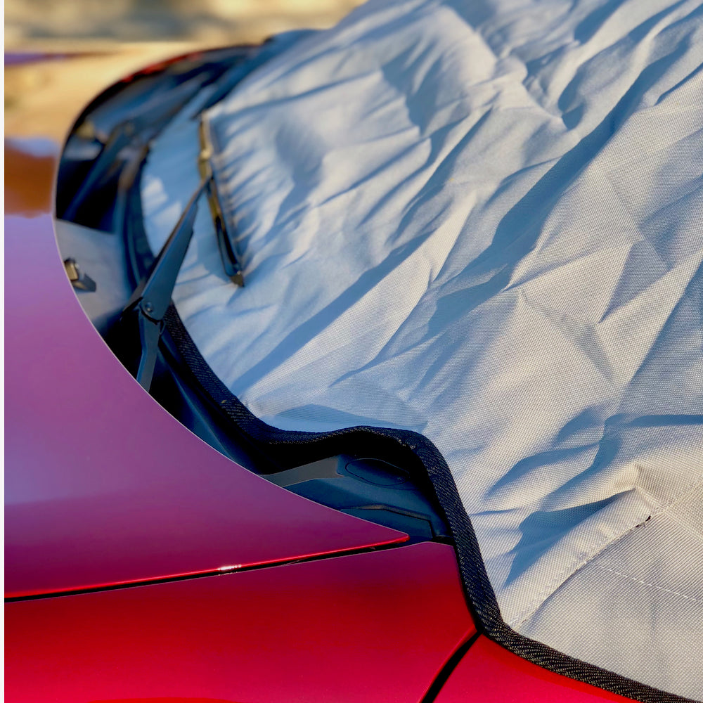 Protector de techo Soft Top Half Cover para Fiat 124 Spider 124 Spider &amp; Abarth 124 Spider - 2015 en adelante (262G) - GRIS