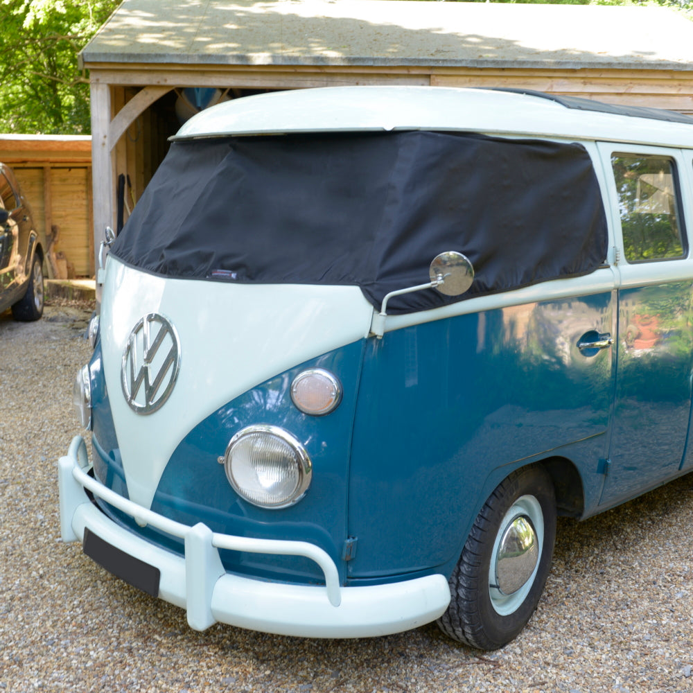 Protector contra heladas para VW Bus Camper Van (ventana dividida T1) - NEGRO - 1950 a 1967 (421B)